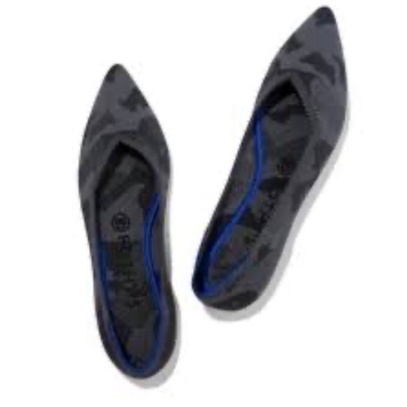 ROTHY’S The Point Gray Camouflage Print Pointed Toe Slip On Ballet Flats Sz 9.5 - Picture 3 of 13